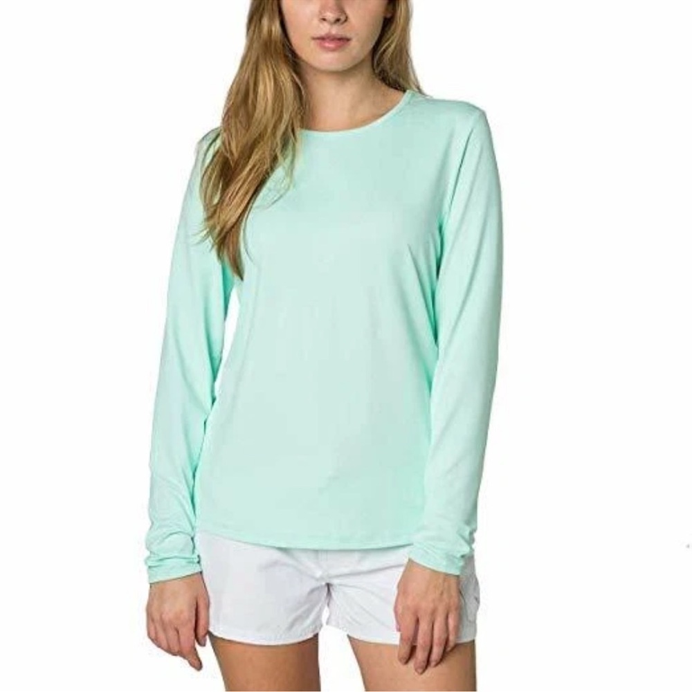 Hang Ten Women's Light Green Long Sleeve Top